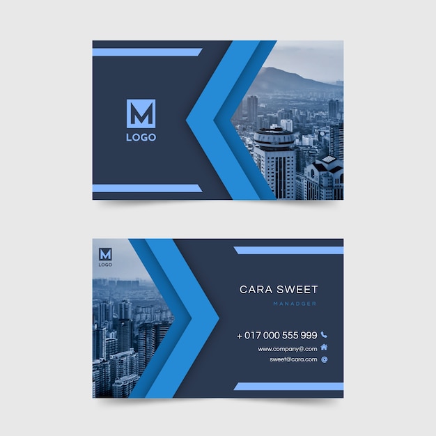 Abstract business card template with image