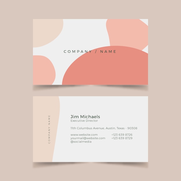 Abstract business card template with pastel-colored stains pack