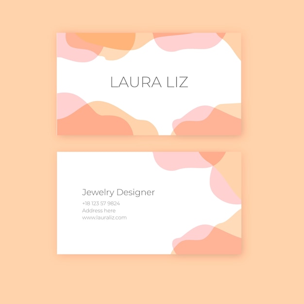 Free vector abstract business card template with pastel-colored stains