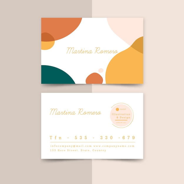 Abstract business card template with pastel colors