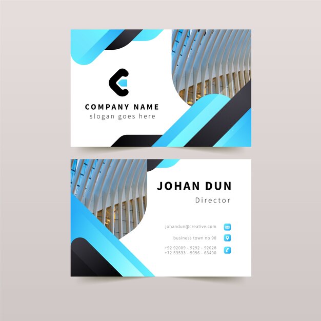 Abstract business card template with photo concept