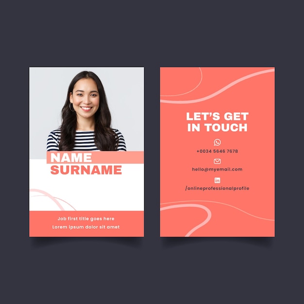 Abstract business card template with photo