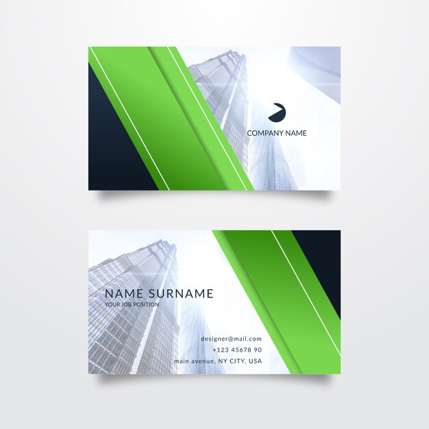 abstract business card template with photo