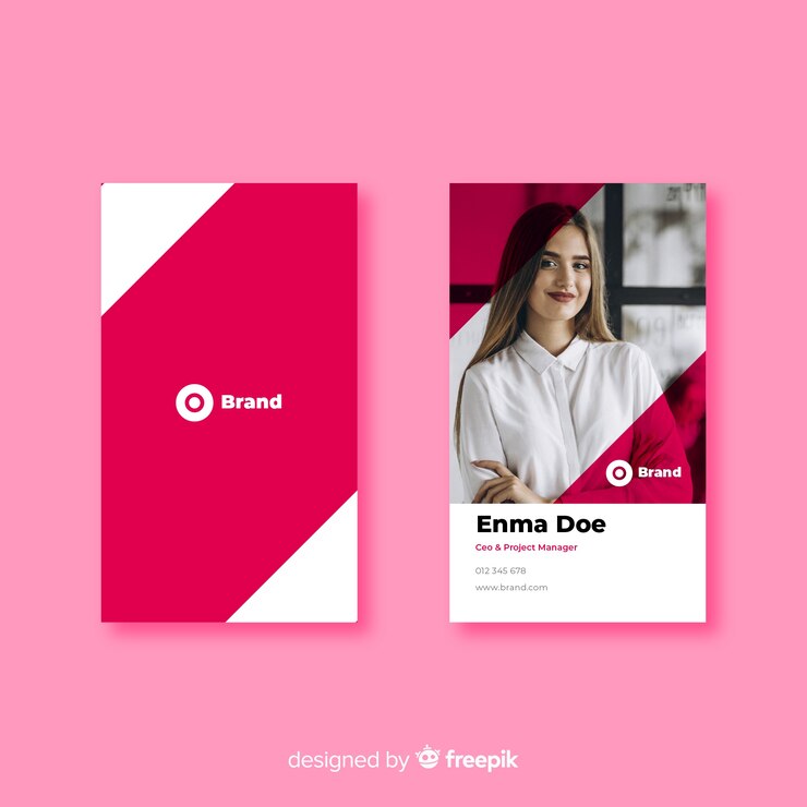 Free Vector abstract business card template with photo