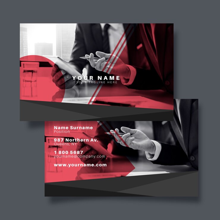 Free Vector abstract business card template with photo