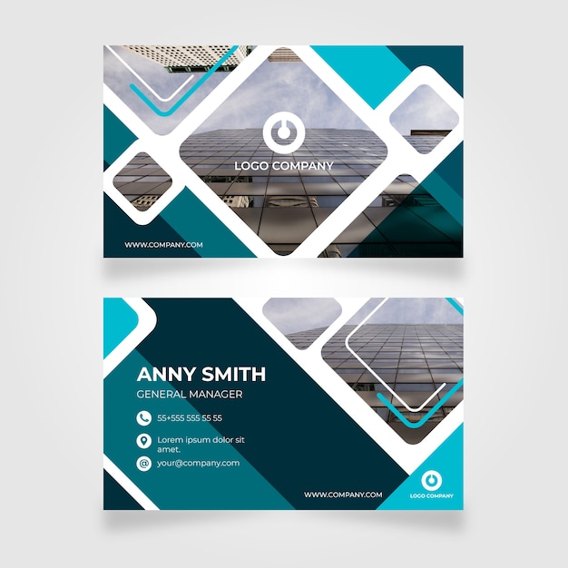 Abstract business card template with photo