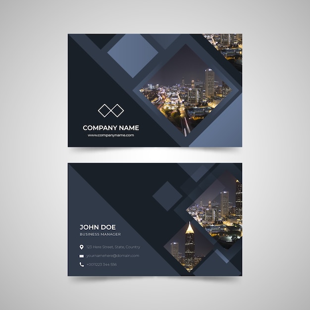 Free vector abstract business card template with photo