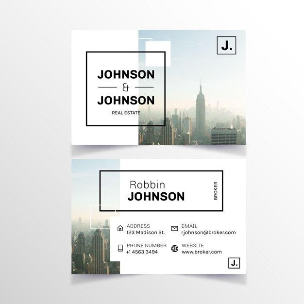 Abstract business card template with photo