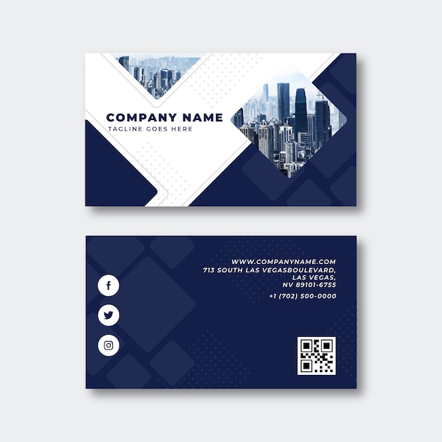 Abstract business card template with photo