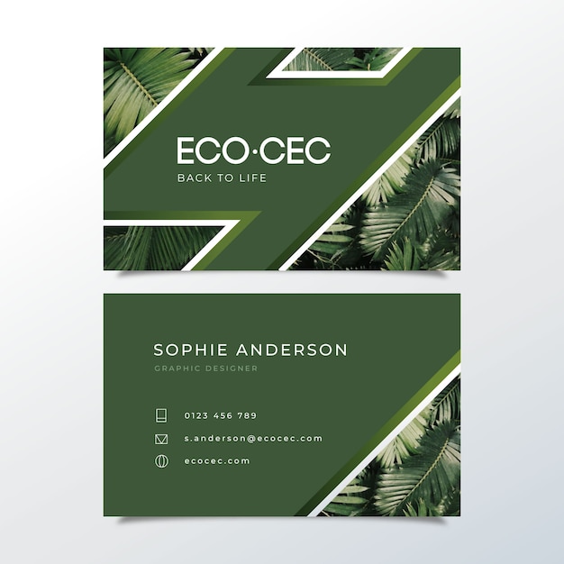 Abstract business card template with photo