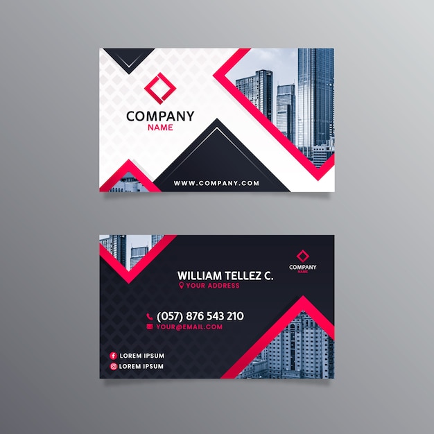 Abstract business card template with photo