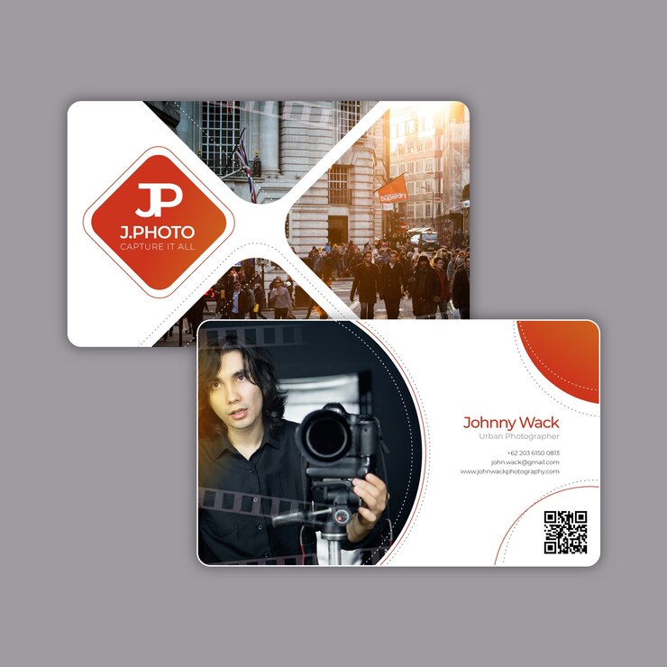 無料Vector 写真と抽象的な名刺テンプレート