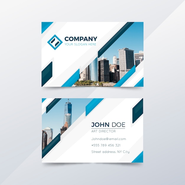 Abstract business card template with photo