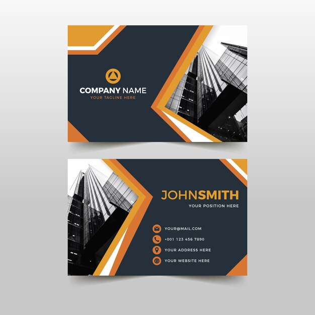 Abstract business card template with photo