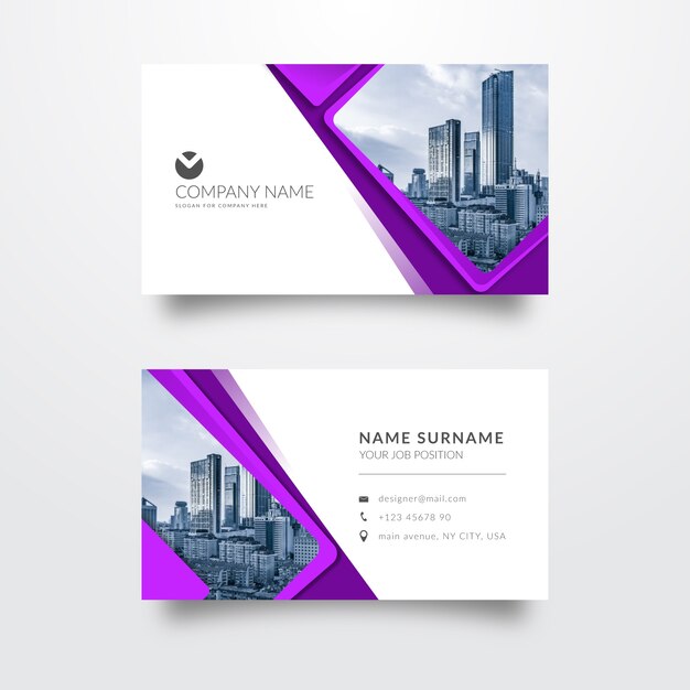 Abstract business card template with photo