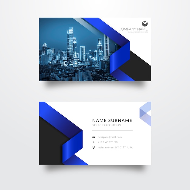 Abstract business card template with photo