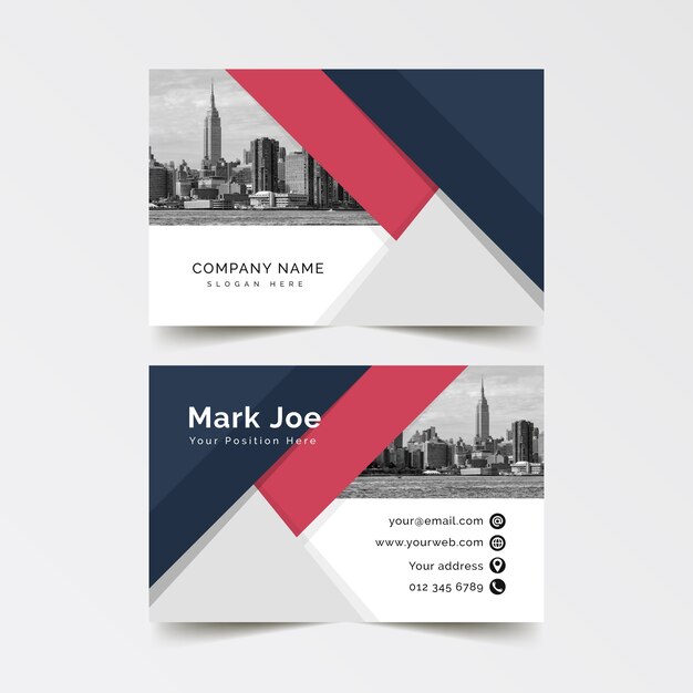 Abstract business card template with photo