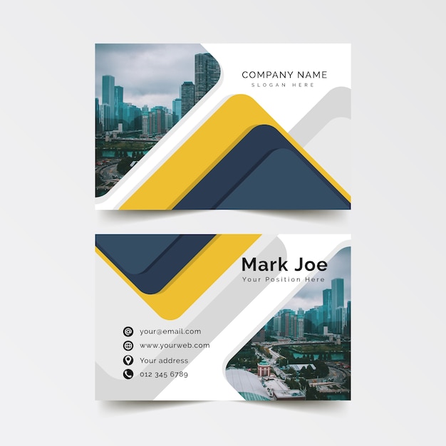 Abstract business card template with photo