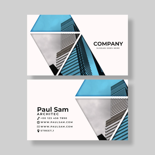 Abstract business card template with photo