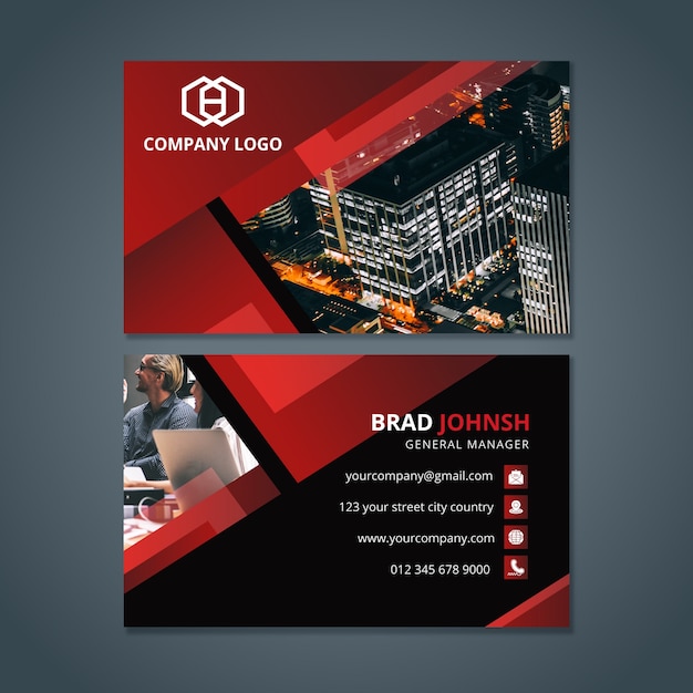 Abstract business card template with photo