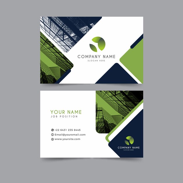 Abstract business card template with photo