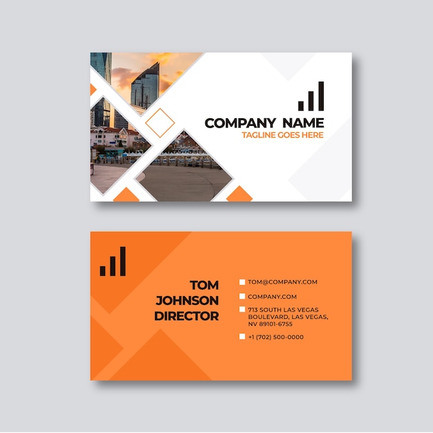 Abstract business card template with photo