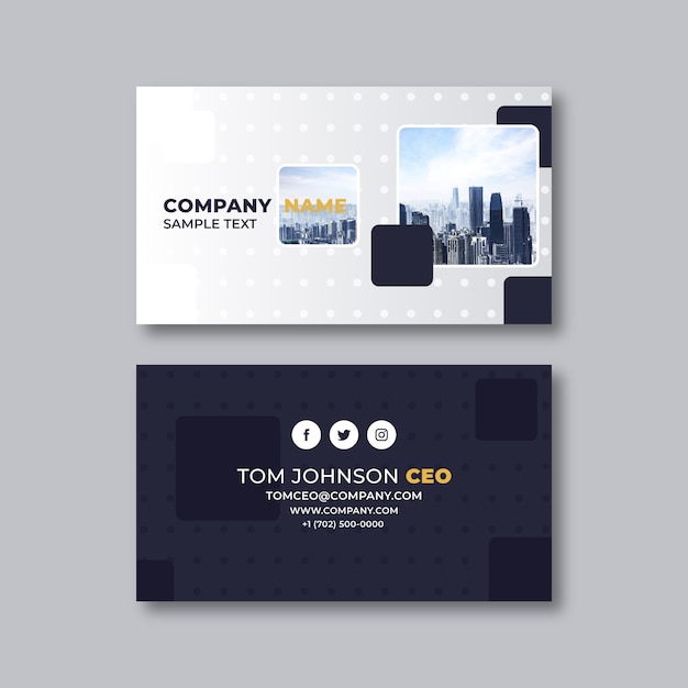 Free vector abstract business card template with photo