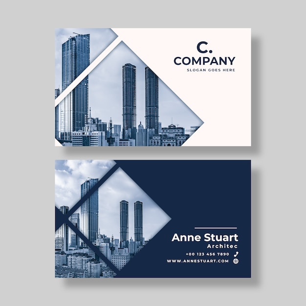 Abstract business card template with photo