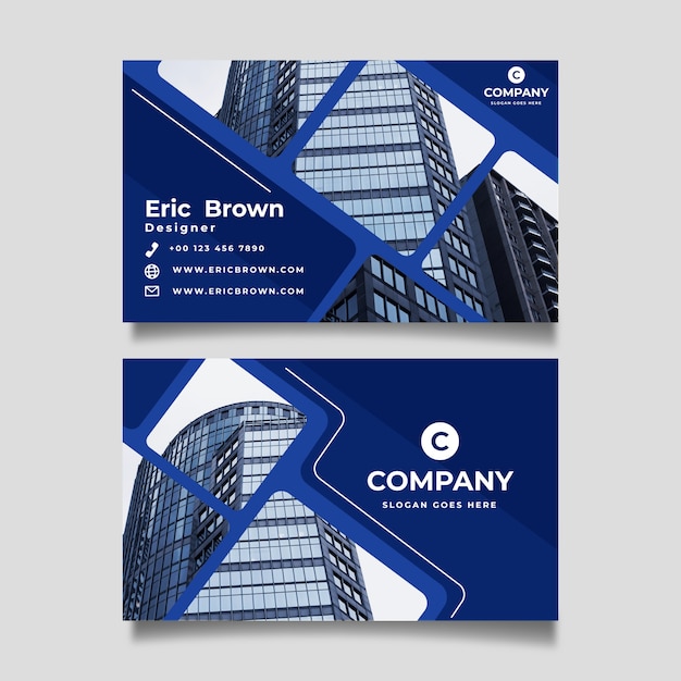 Abstract business card template with photo