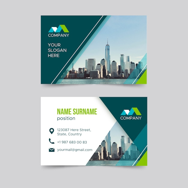 Abstract business card template with photo