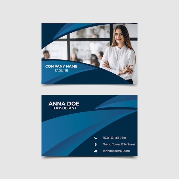 Abstract business card template with photo