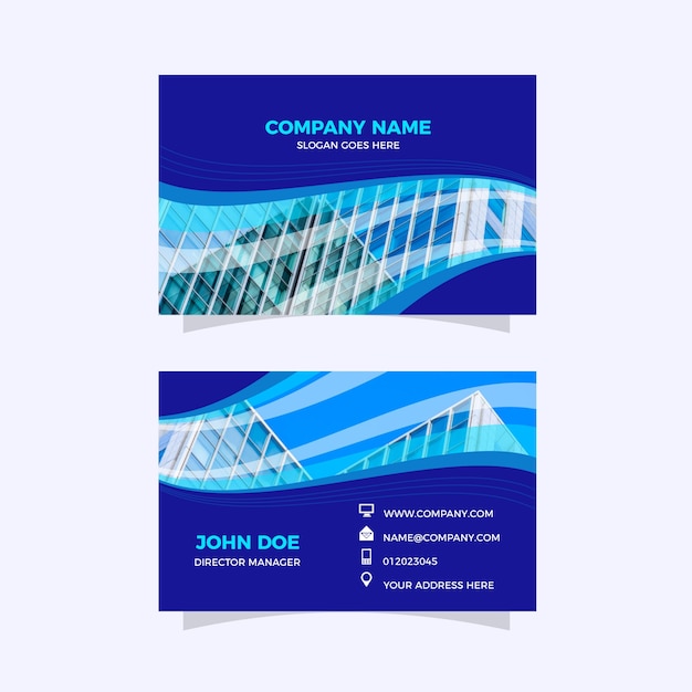 Abstract business card template with photo