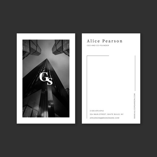 Abstract business card template with photo