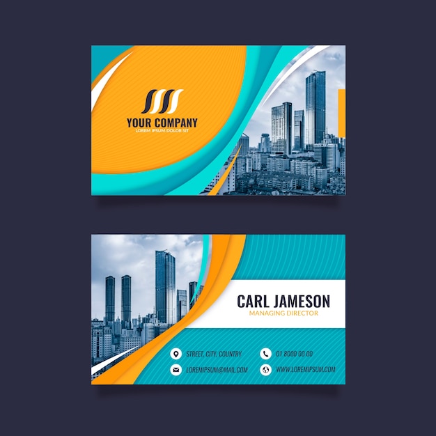 Abstract business card template with photo