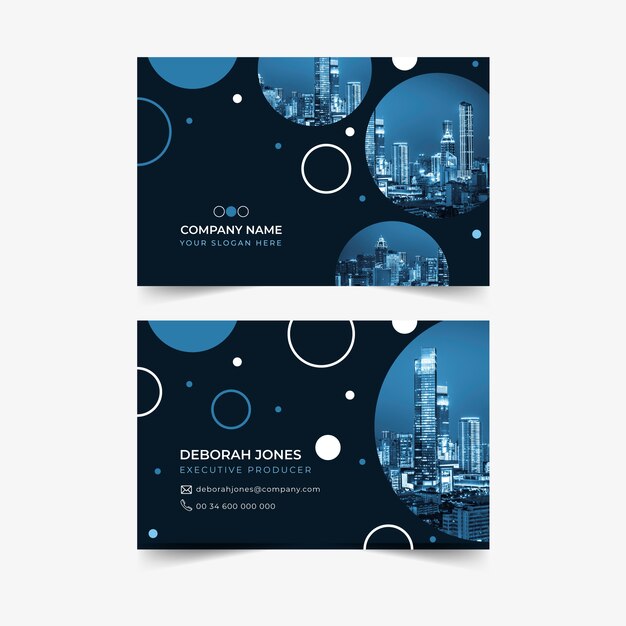 Abstract business card template with photo