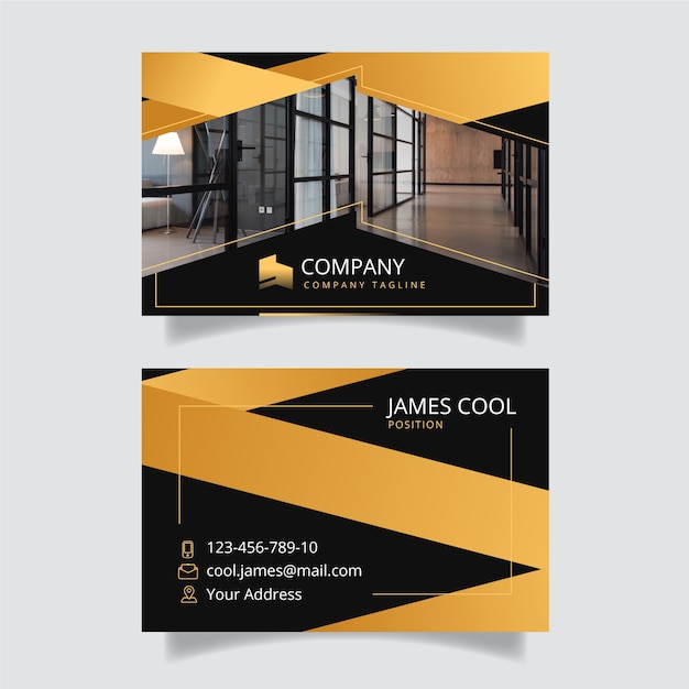 Abstract business card template with photo