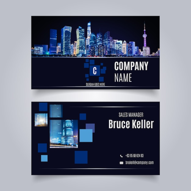 Abstract business card template with photo