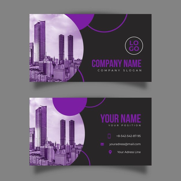 Abstract business card template with photo