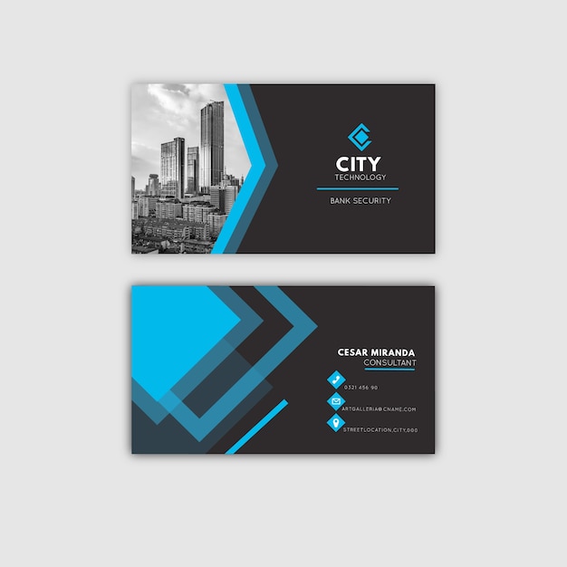 Abstract business card template with photo