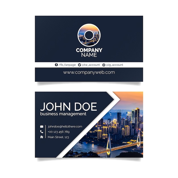 Abstract business card template with photo