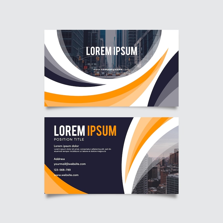 Free Vector abstract business card template with photo