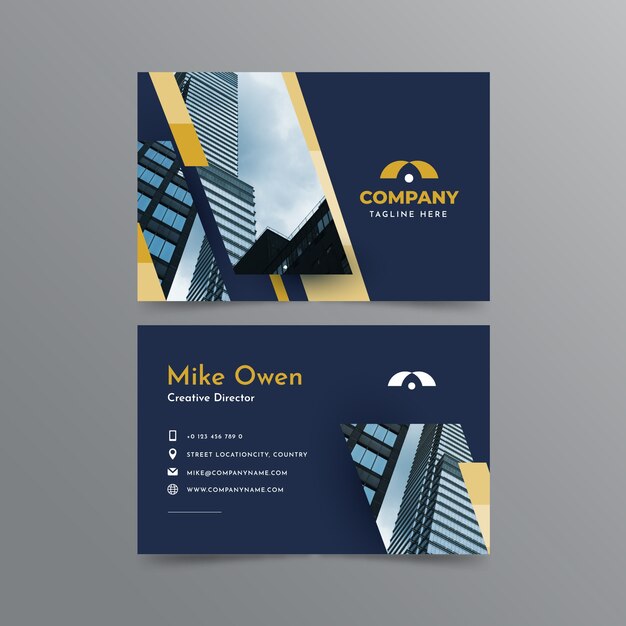 Abstract business card template with photo