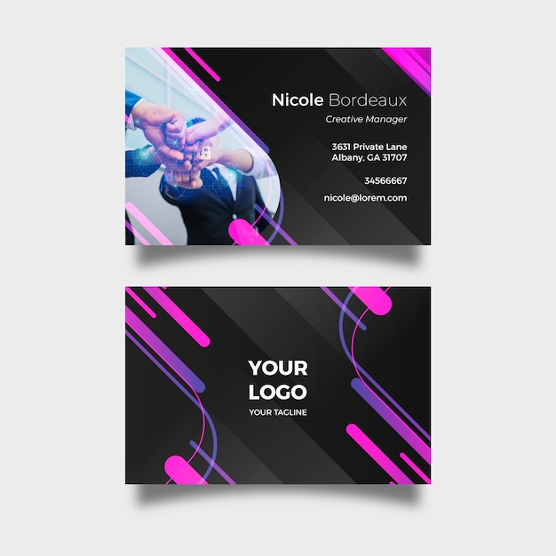 Abstract business card template with photo