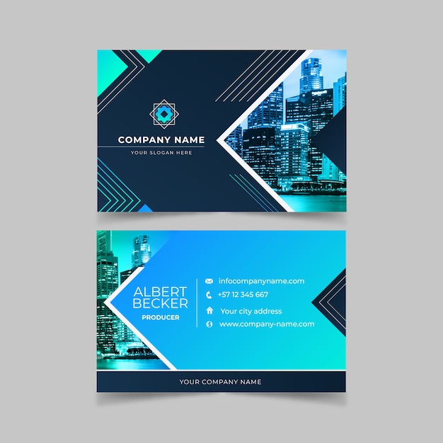 Abstract business card template with photo