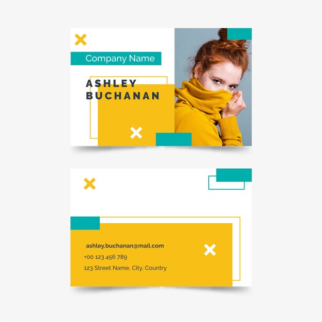 Abstract business card template with photo