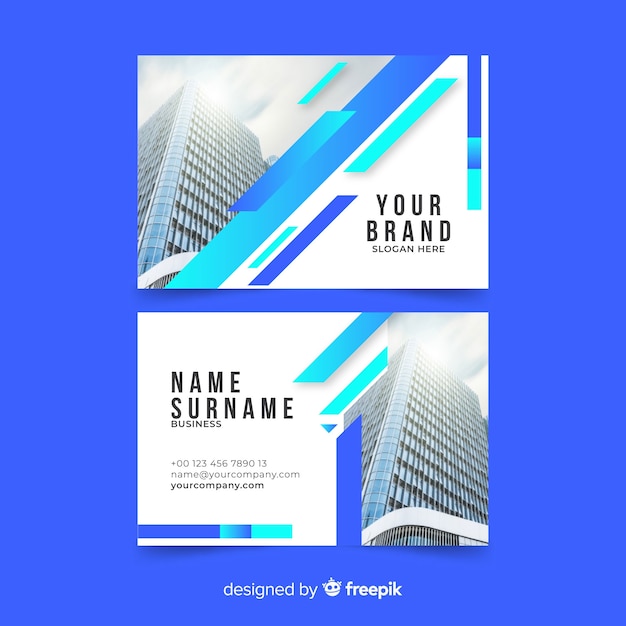 Abstract business card template with picture