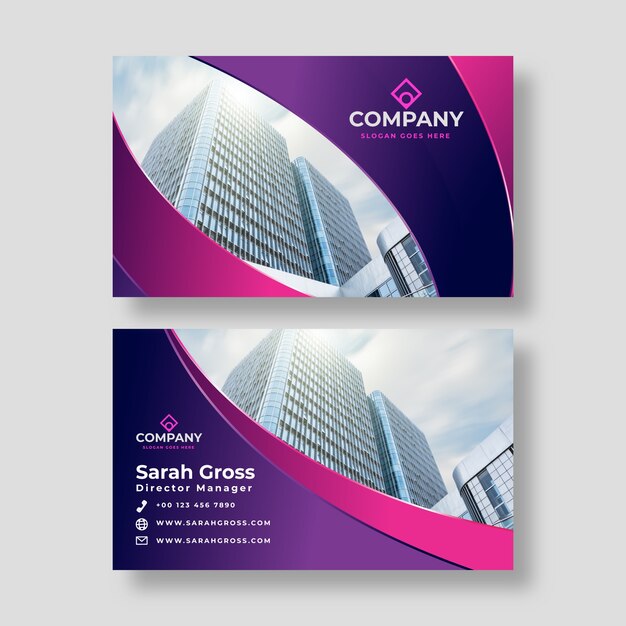 Abstract business card template with picture