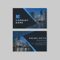 Free vector abstract business card template with picture