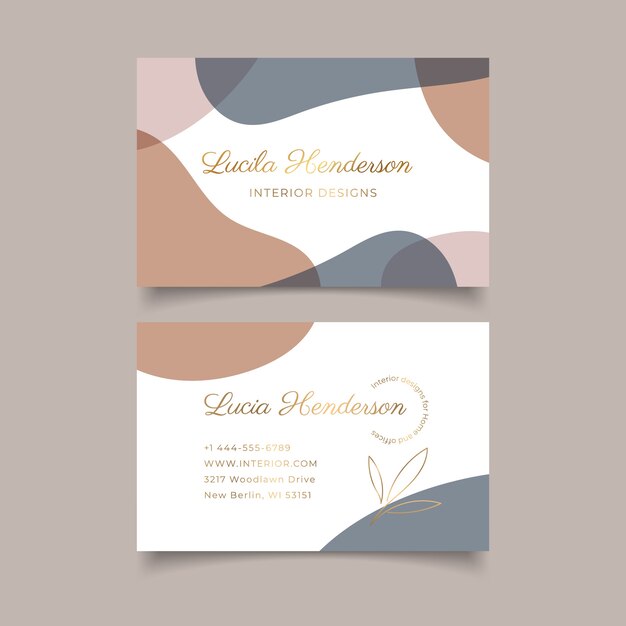 Abstract business card template with stains