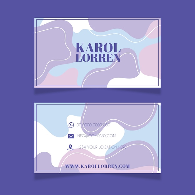 Free vector abstract business card template with stains